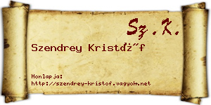 Szendrey Kristóf névjegykártya