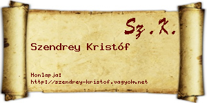 Szendrey Kristóf névjegykártya