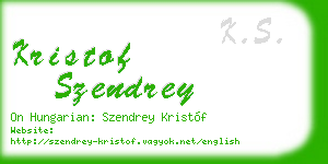 kristof szendrey business card